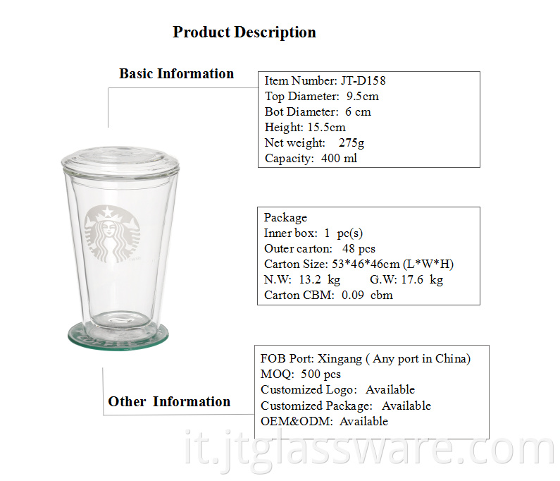 400ml Coffee Glass Cup